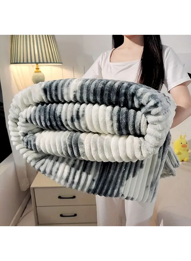 Ink Painting Flannel Blanket 200x230 Soft Warm Machine Washable For Home Office Travel - Image 2